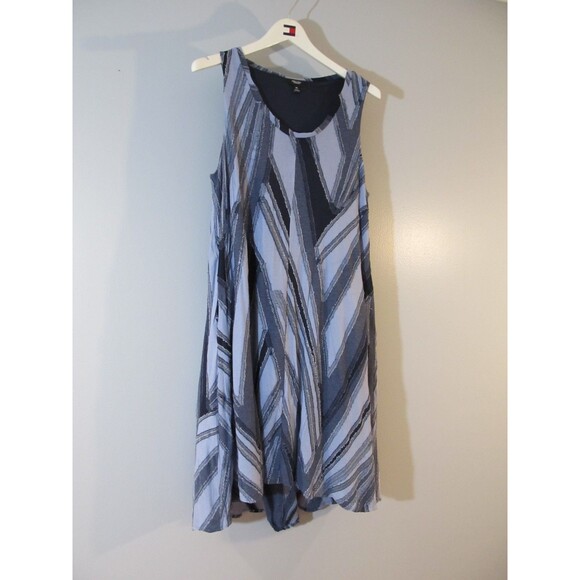 Simply Vera Vera Wang Sleeveless Faux Denim Hi‑Low Dress Raw Edge Lined Size PL - Picture 2 of 9